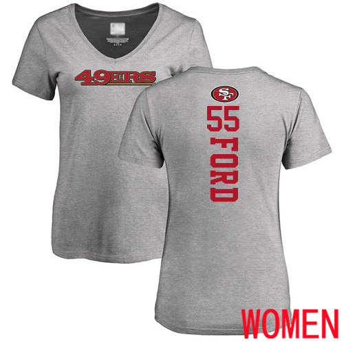 San Francisco 49ers Ash Women Dee Ford Backer #55 NFL T Shirt